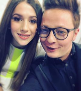Mateusz Szymkowiak i Roksana Węgiel podczas Eurowizji Junior 2018 w Białorusi – selfie z prywatnego archiwum Mateusza