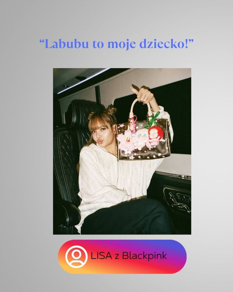 Lisa z zespołu Blackpink trzyma torebkę ozdobioną maskotkami Labubu, mówiąc, że to jej „dziecko”
