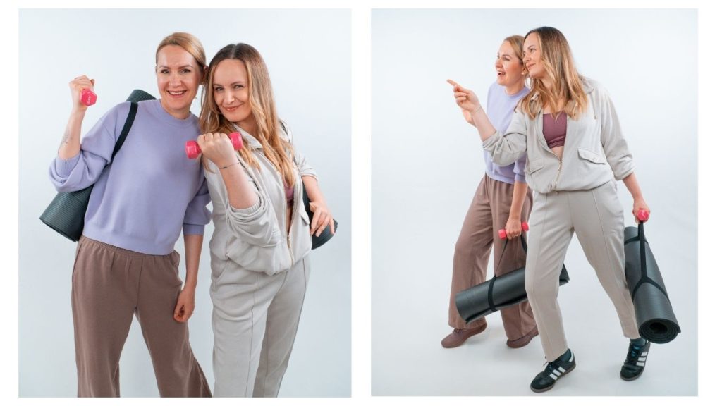 Aleksandra Marciniak i Anna Dorot podczas sesji zdjęciowej o mental fitness i dobrych praktykach w biznesie.